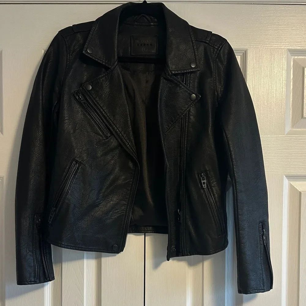 BLANK NYC Faux Leather Black Moto Zipper Closure Jacket Small